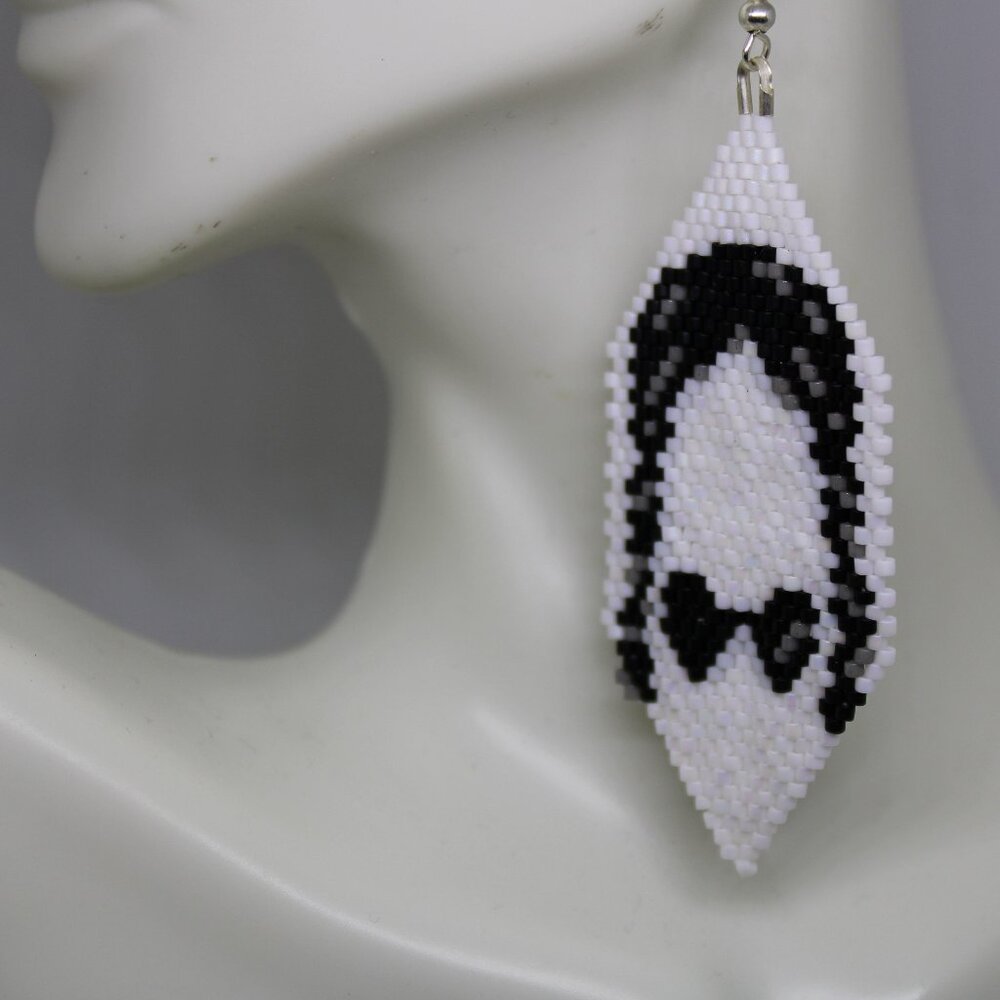 Handmade Beaded Wednesday Adams Dangle Earrings